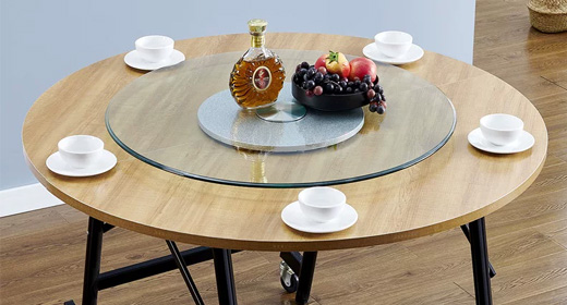 Home dining table aluminum turntable