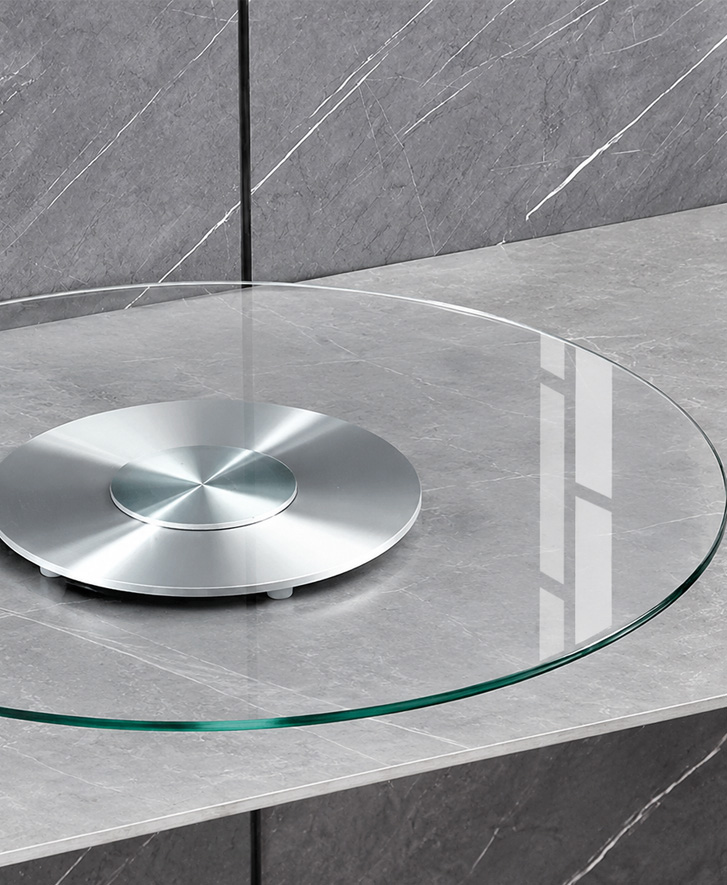 Aluminum dining table turntable application